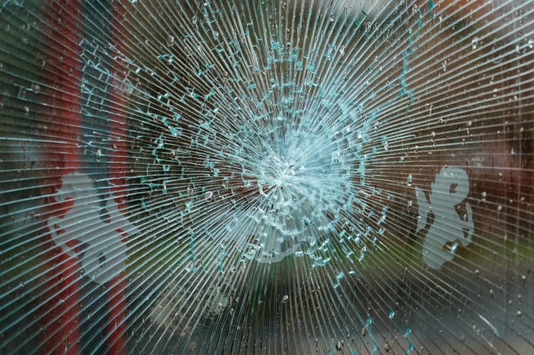 Broken window stock image