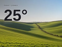 Lydney: sunny day, high of 25°C